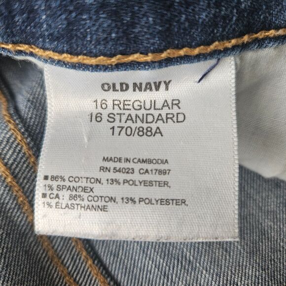 OLD NAVY Boyfriend Jeans Women 16R Distressed Denim Tapered Plus Size - Picture 12 of 13